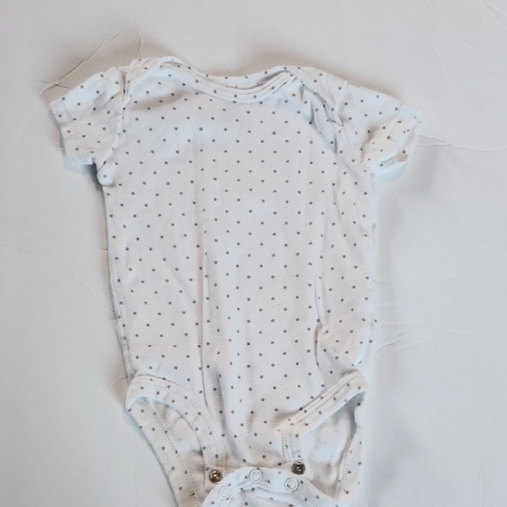 White Polka Dot Baby Onesie
